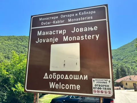 Putokaz za Manastir Jovanje, Ovčar-Kablarska klisura